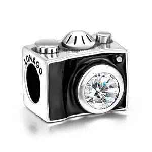 Sentimental Snapshots Camera Charm 925 Sterling Silver Gemstone Bead Designer Luxury Charms For Jewelry Making