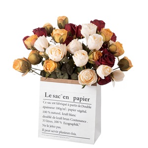 Bouquet de roses artificielles CallaFloral jaunes et oranges, réalistes, pour mariage et décoration intérieure, lot de 3 pièces - Product Image 5