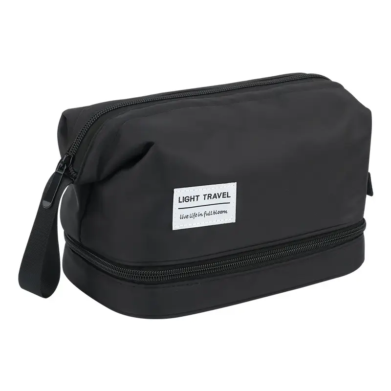Large-capacity double-layer toiletry bag with dry and wet separation Korean men's cosmetic storage bag portable cosmetic bag