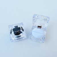Coffret boîte à bagues boîte à bijoux en cristal clair emballage bibelot boucles d'oreilles en plastique boîte emballage cadeau