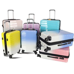 Gradient 20-Inch Roller <b>Suitcase</b> For Women Lightweight Carry-On With Combination <b>Lock</b> Swivel Wheels Solid Color - Product Image 4