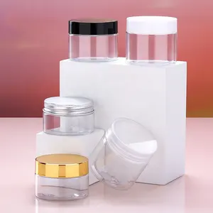 Custom Wholesale Empty Different Capacity 50ml 80ml 100ml 120ml 150ml 200ml 250ml Cosmetic Cream Pet Plastic Jar With Pet Lid