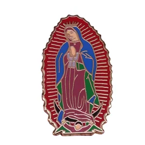 时尚定制无最低圣母玛利亚耶稣基督母亲徽章宗教珐琅别针