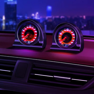 Lumière d'ambiance pour voiture avec chargement USB, installation par ventouse, sept couleurs, matériau PC, version universelle avec cadran rouge et jaune - Product Image 1