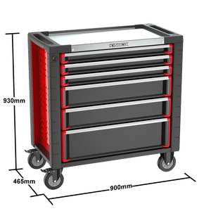 Chariot à outils Kinbox de Ningbo à 6 tiroirs, chariot d'atelier avec roues pour la réparation en garage - Product Image 3