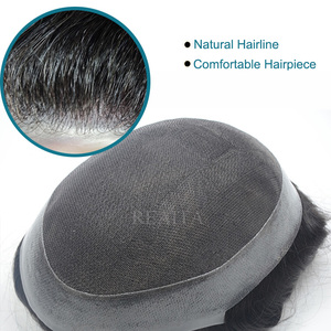 Pizzo Australia con pu intorno al toupee <span class=keywords><strong>di</strong></span> ricambio per <span class=keywords><strong>uomo</strong></span> con sistema <span class=keywords><strong>di</strong></span> capelli umani indiani a media densità - Product Image 5