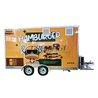 Remorque alimentaire mobile de 3,8 mètres pour hamburgers, chariot de restauration rapide, crêpes, entièrement équipée, camion de collations en acier inoxydable à 4 roues pour petites entreprises