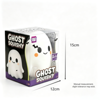 Jouet Squishy Fantôme d'Halloween Mignon Anti-Stress, Idéal pour Enfants et Adolescents, Cadeau de Fête - Vente Flash