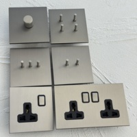 Interrupteur à bascule mural en métal 86, panneau en acier inoxydable nickel mat, prise universelle britannique 13A, prise européenne française 16A, USB-C