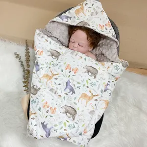 Cobertor de algodão para bebê, manta para bebês com 5 pontas de algodão e estampa de arco-íris orgânico, 100%