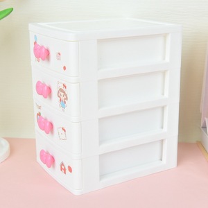 Caja de almacenamiento de papelería de escritorio de plástico blanco con cajones Organizadores de oficina apilables - Product Image 3