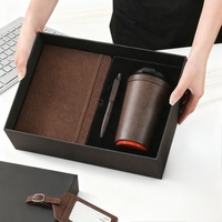 Set de Regalo Corporativo Personalizado Premium, Kit de Cuaderno y Bolígrafo con Grabado en Polvo de Café Reciclado, Regalos Empresariales Sostenibles