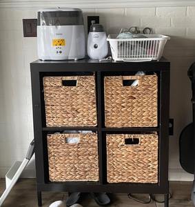 Paniers cubes en osier pliables, tressés à la main en jacinthe d'eau, organisateurs de linge, paniers de rangement en jacinthe d'eau tressée - Product Image 3