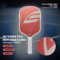 Raquette de pickleball Factory Boomstik en fibre de carbone T700 de 5e génération, pressée à chaud, entièrement entourée de mousse EVA de 16 mm, avec bloc externe intégré