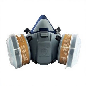 CE Approved Half <b>Face</b> Respirator Dustproof Lightweight Reusable Washable Dual Acid Gas Filters Anti-Fog Silicone Mask Chemical - Product Image 5