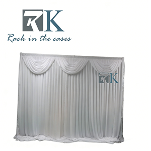 White Curtain <b>with</b> <b>Stand</b> for Wedding Ceremony Event <b>Backdrop</b> Drape - Product Image 3