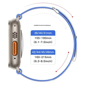 Bracelet de montre en nylon en gros pour Apple Watch S10, S11, 46mm, Ultra 49mm, SE 44mm – Bracelet de sport à boucle auto-agrippante - Product Image 4