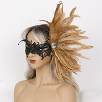 Masque en Plumes Tendance pour Femmes, Plusieurs Couleurs Disponibles, Vente en Gros Usine, Idéal pour Fêtes, Spectacles et Accessoires de Costume