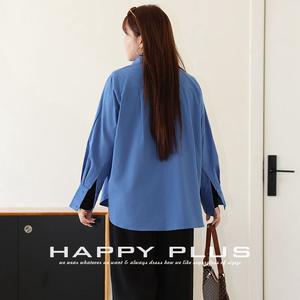 Chemise boutonnée à manches longues bleue pour femme Our Wilderness, coupe ample, décontractée, pour tous les jours, design simple avec étiquette - Product Image 4