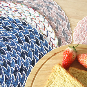 แผ่นรองจานแฟนซี PP ทรงกลม สีฟ้า สีชมพู สีเทา ลายดอกไม้ ป้องกันความร้อน ใช้ในบ้าน ซักเครื่องได้ - Product Image 4