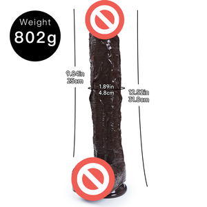 Dildo de Silicona Líquida Marrón con Ventosa Manual, Simulación de Pene, Dispositivo de Masturbación Femenina Suave, 31cm 800g, Impermeable y Ecológico - Product Image 6