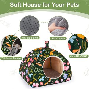 Cama para Cobayas y Hámsteres Hedgeink, Paquete de 2, Escondite para Conejos, Almohadillas Suaves Lavables con Base Antideslizante, Jaula para Animales Pequeños para Erizos - Product Image 5