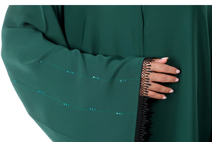 LE DUO Abaya Elegante para Mujer con Hiyab a Juego, Vestido Largo con Mangas Largas y Adornos - Product Image 3