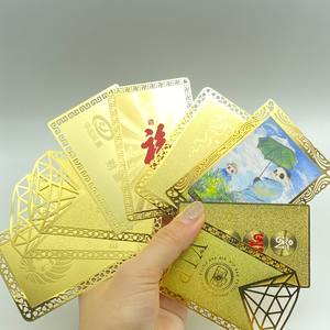 Tarjeta de regalo de metal dorado de lujo de acero barata personalizada del fabricante para negocios - Product Image 1