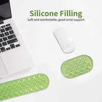 Tapis de souris en gel de silicone transparent à texture grainée avec repose-poignet, ensemble de petits tapis de clavier mignons pour le gaming, la maison et le bureau