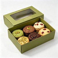 Boîte en papier personnalisée de qualité alimentaire avec fenêtre transparente pour biscuits, beignets, sushis, pain, gâteaux – Conception gratuite