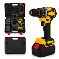 Perceuse-visseuse électrique sans balais 21V, kit d'outils avec 2 batteries, chargeur et porte-embouts, pour travaux sur les plateaux de coffre