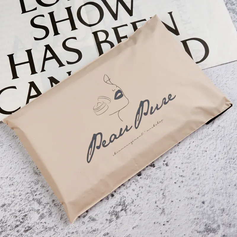 Logotipo personalizado impresso, envelope envelope rosa pequeno matte envio para roupas