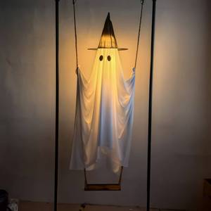 Decorazione di <span class=keywords><strong>Halloween</strong></span>: Fantasma Sospeso a Dondolo, Fantasma Luminoso Carino per Esterni, Decorazione per Feste e Festività - Product Image 2