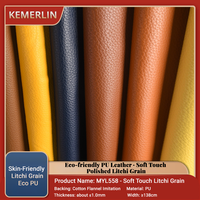 Tissu en cuir PU gaufré grain litchi écologique KEMERLIN pour sièges de voiture et revêtements de canapé, matériau imitation cuir durable YHG015