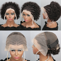 Perrque Brésilienne Remy Cheveux Humains Lisse Naturelle Dentelle Frontale Tressée Afro Kinky Bouclée Onde Bob 13x4