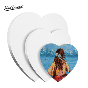 Xin Bowen haute qualité 280gsm 100% coton <span class=keywords><strong>toile</strong></span> d'art acrylique en forme de <span class=keywords><strong>coeur</strong></span> vierge pour peinture et dessin - Product Image 1