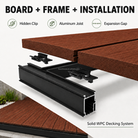 Plancher de terrasse extérieur en WPC solide, imperméable, antidérapant, résistant aux UV, pour cour, véranda, villa