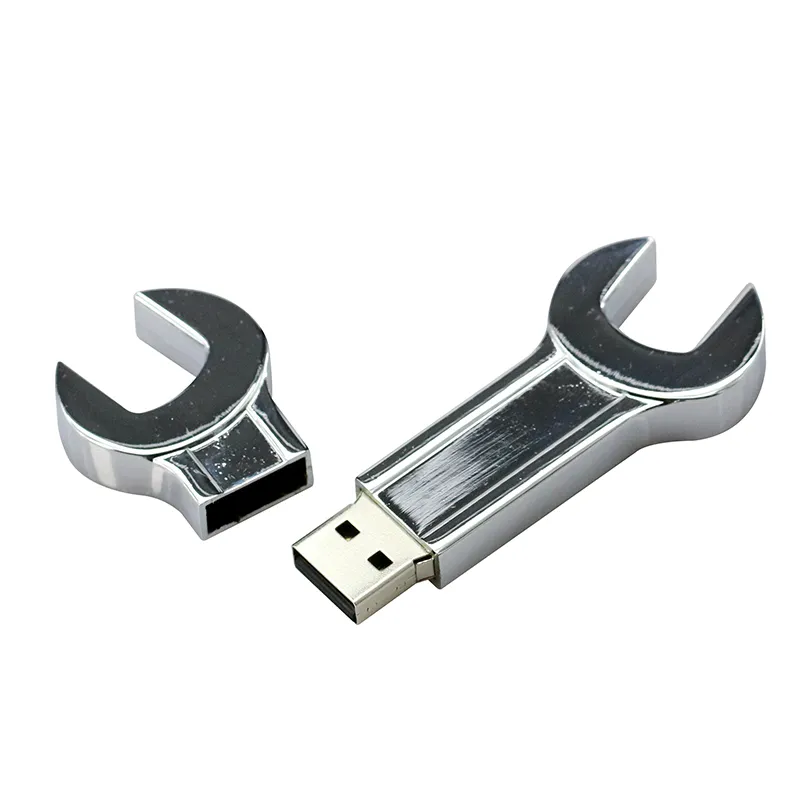 Spanner Metal 4GB Cle USB-Flash-Laufwerk 8GB 16GB 32GB 64GB Daumen Memory Stick Pen drive Disk Memorias Benutzer definierte Cle USB-Taste Großhandel