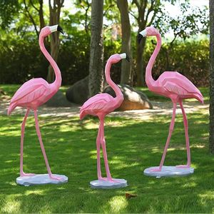 Populaire Pretpark Decoratie Levensgrote Glasvezel Roze Flamingo Vogel Dier Sculptuur - Product Image 3