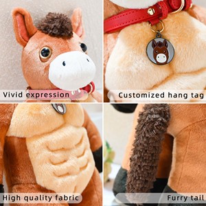 Peluche interactive sonore de 50 cm, mascotte de cheval du Nouvel An, personnalisable par le fabricant, certifiée CPC CE - Product Image 3