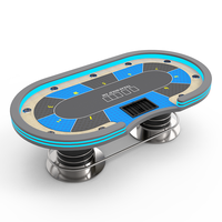 YH Qualité Professionnelle Casino 9 Joueurs LED Lumière Ovale Texas Tables Pour Le Jeu