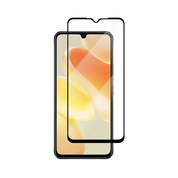 Pour vivo X80 Lite 6.44 pouces 2.5D soie impression couverture complète 0.33mm épaisseur 9h verre trempé protecteur d'écran résistant à la saleté