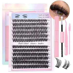 Wholesale Cluster Eyelash Kit DIY Individual Eyelash Extensions Clusters Foxy Wings Clusters Eyelashes