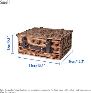 Yulin Jiafu Wicker Gift Basket With Lid <strong>Empty</strong> Picnic <strong>Hamper</strong> WIth Handle Shop Retail Display Basket (Brown, Small) - Product Image 6
