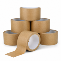 Ruban adhésif en papier kraft auto-adhésif couleur marron, colle résistante aux solvants, forte adhérence, ruban gommé pour emballage personnalisé, ruban d'expédition
