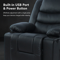 Fauteuil électrique doux en cuir de siège confortable moderne de haute qualité avec chauffage de massage pivotant