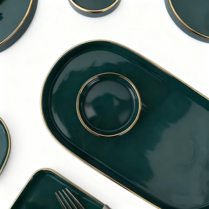 Piattino per Spezie in Ceramica Porcellana Verde Scuro Stile Nordico Ecologico all'Ingrosso per Regali Sicuro per il Contatto con Alimenti - Product Image 4