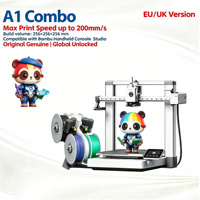 Printer 3D FDM Desktop A1 Combo, Perataan Otomatis Penuh, Kecepatan Tinggi, Multi-warna, Mesin Cetak 3D untuk Rumah