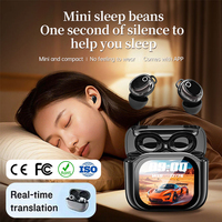Écouteurs Bluetooth à réduction de bruit JM28 avec écran tactile, traduction optionnelle, certifiés CE FCC Rohs, embouts doux pour le sommeil, écouteurs sans fil