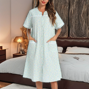 <b>Cheap</b> Women 100% Cotton Breathable Casual Elastic Waist Full Length <b>Pajama</b> Lingerie Set All Season - Product Image 2